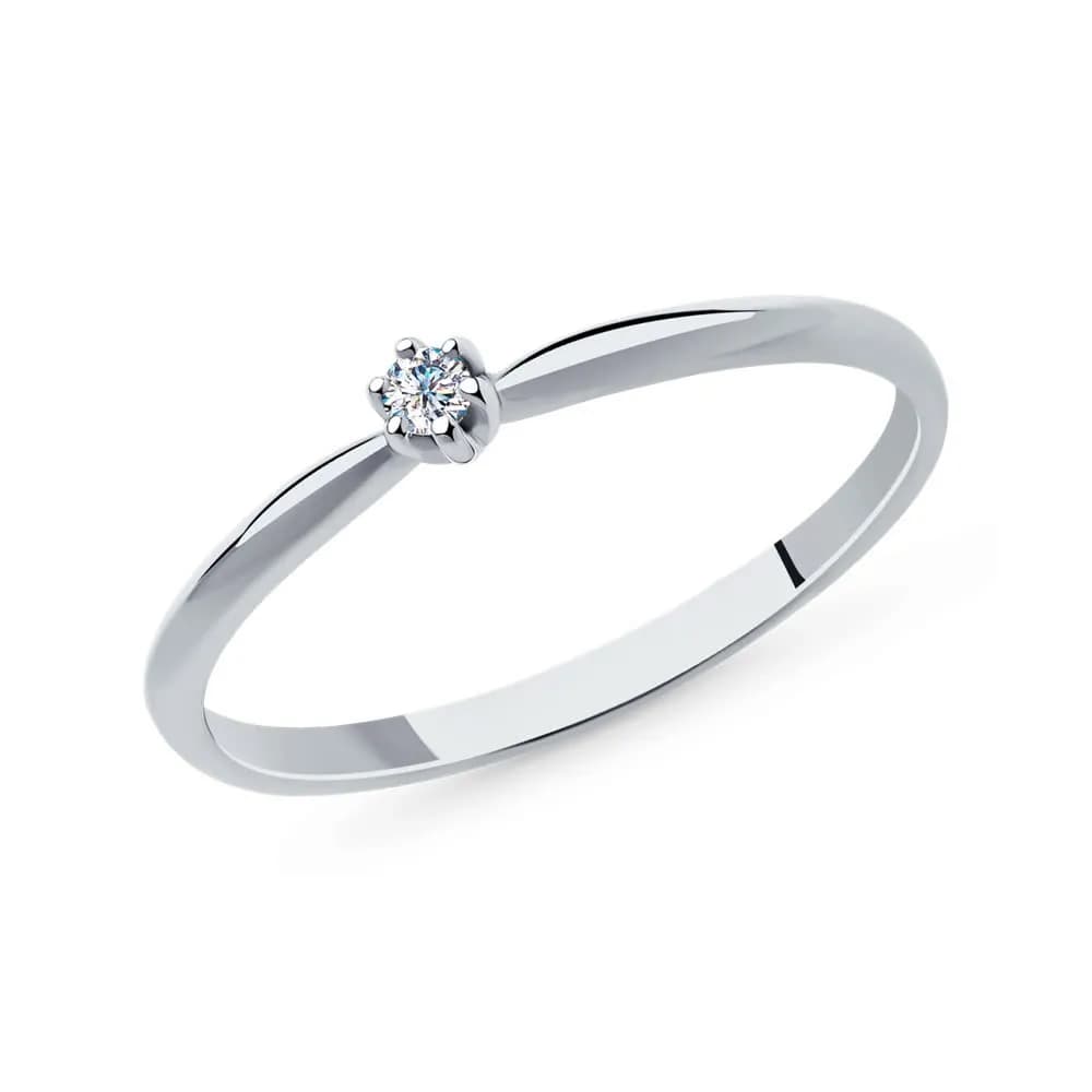 Кольцо из белого золота с бриллиантом