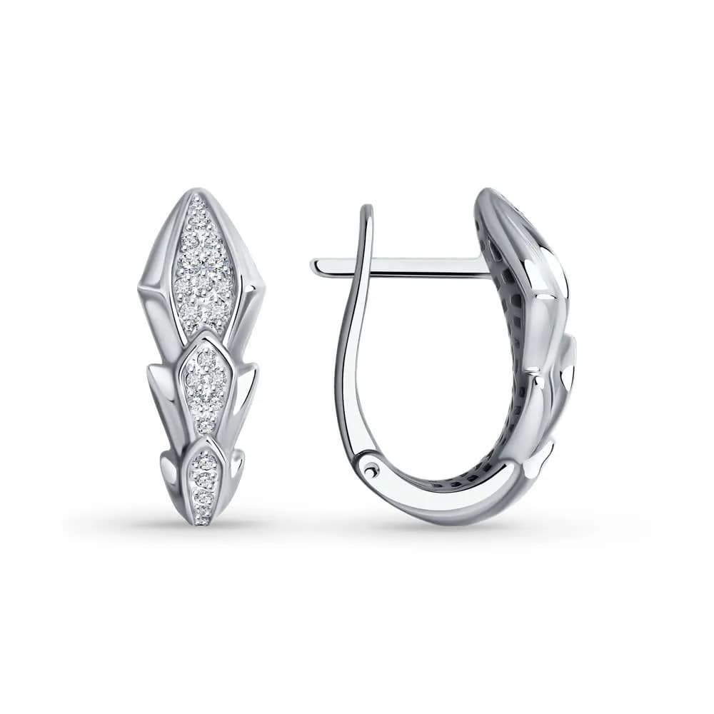 Серьги из белого золота с бриллиантами