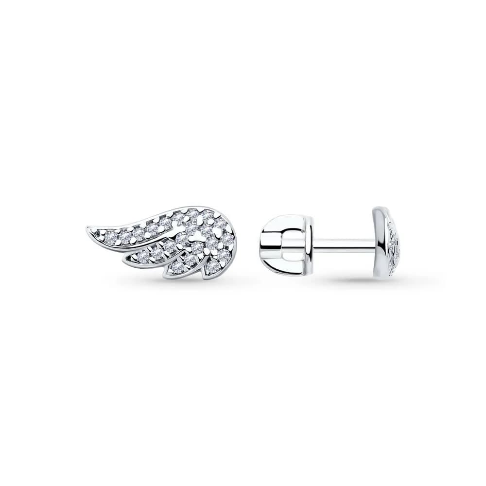 Серьги из серебра с фианитами