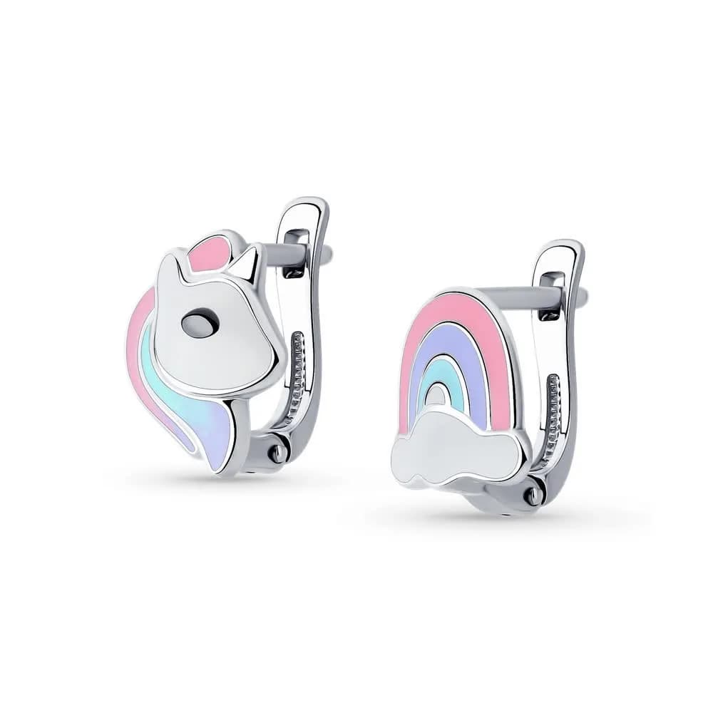 Серьги из серебра с эмалью
