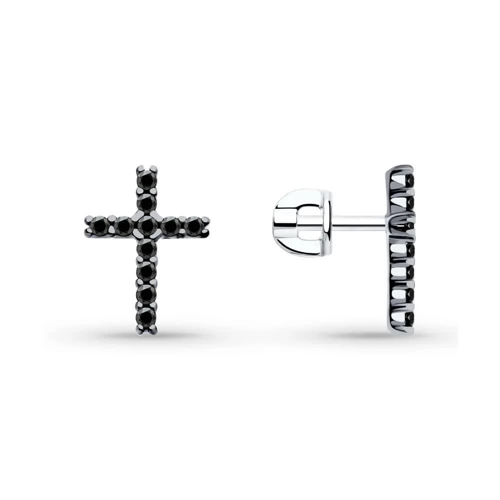 Серьги из серебра с фианитами