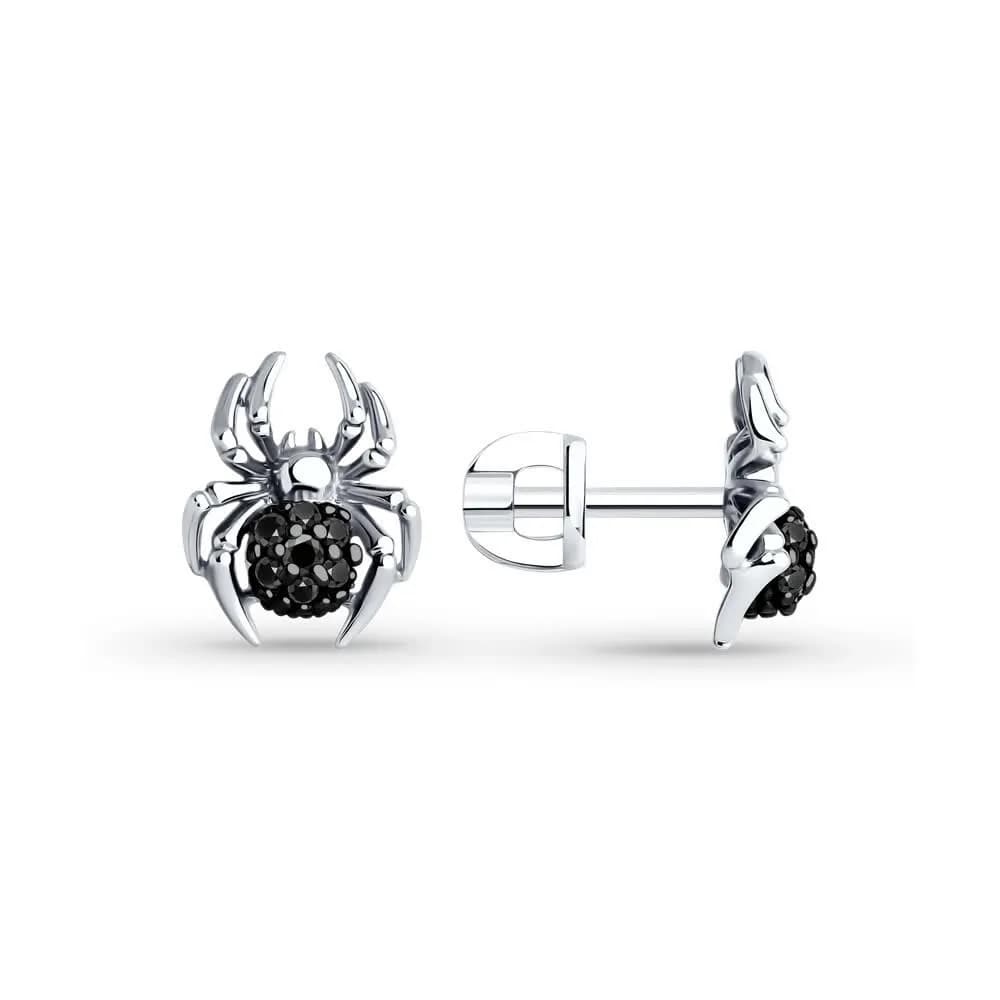 Серьги из серебра с фианитами