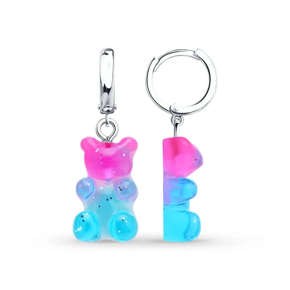 Серьги из серебра со смолой