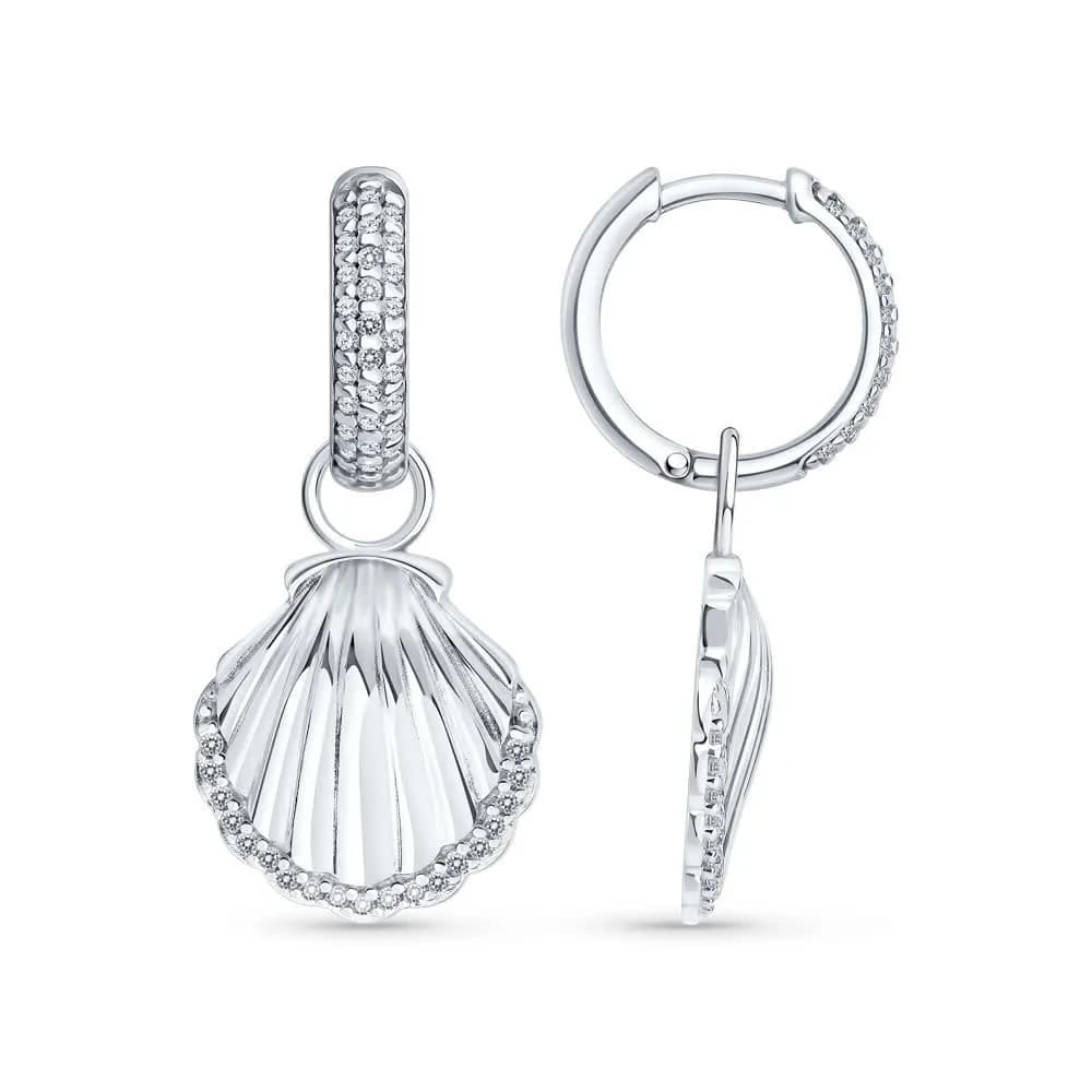 Серьги из серебра с фианитами