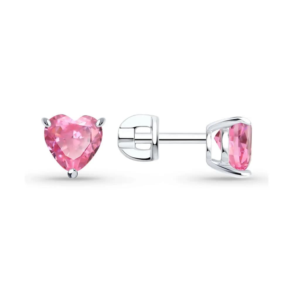 Серьги из серебра с фианитами