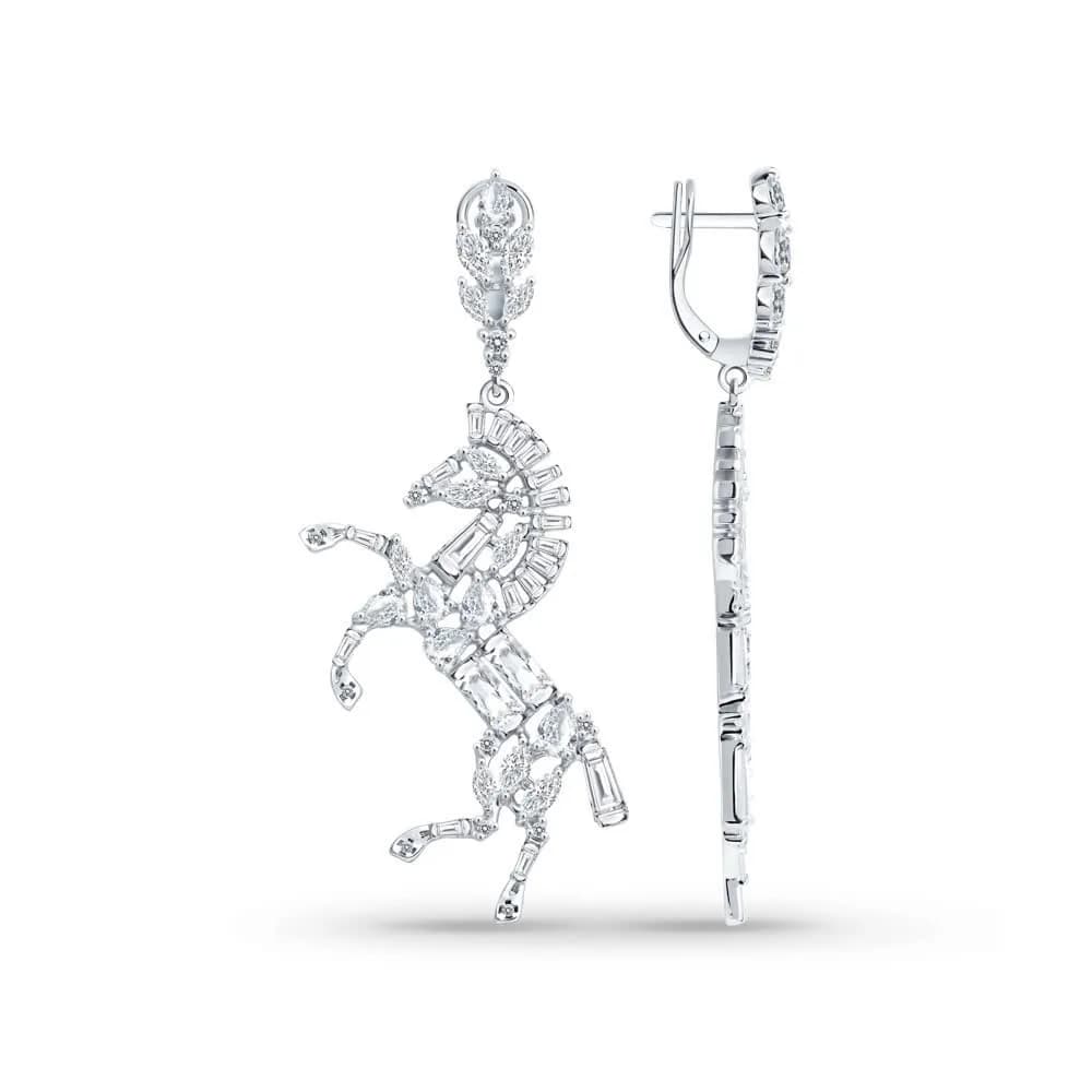 Серьги из серебра с фианитами