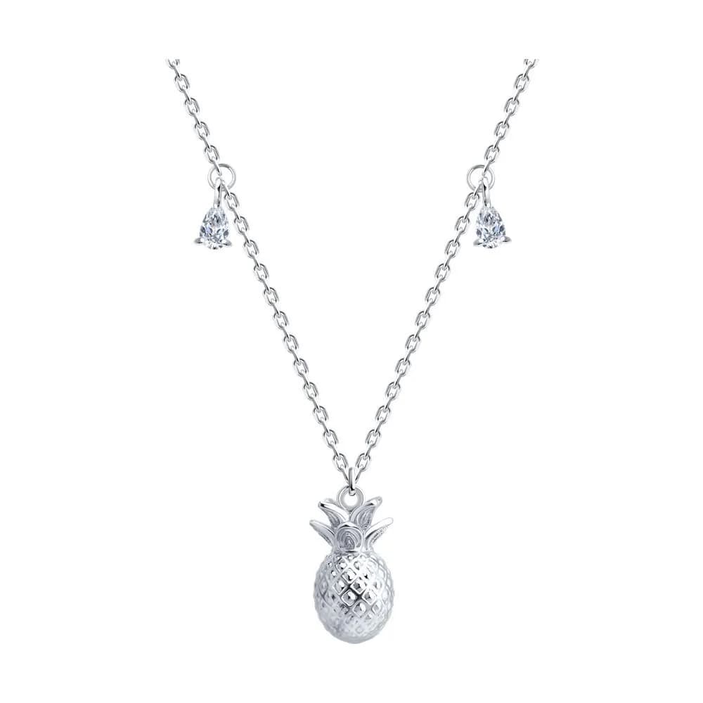 Колье из серебра с фианитами
