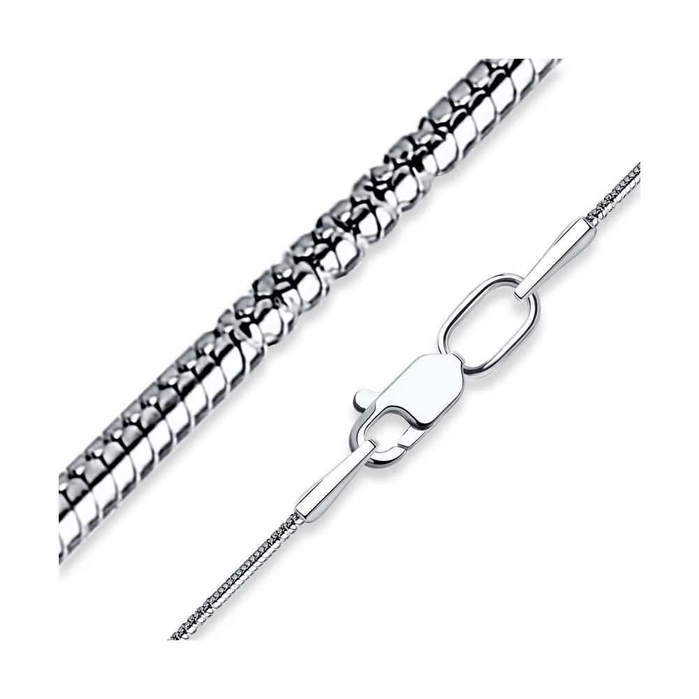 Цепь из серебра, плетение Снейк, 925 проба