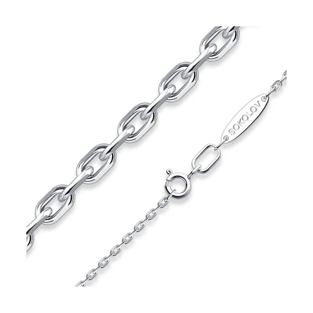 Цепь из серебра, плетение якорное, 925 проба