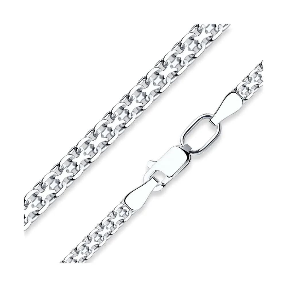 Цепь из серебра, плетение Бисмарк двойной, 925 проба