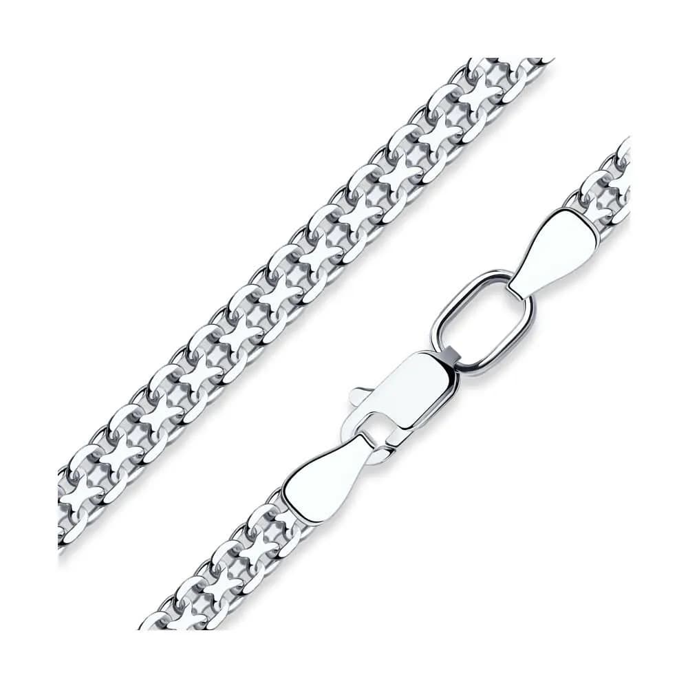 Цепь из серебра, плетение Бисмарк двойной, 925 проба