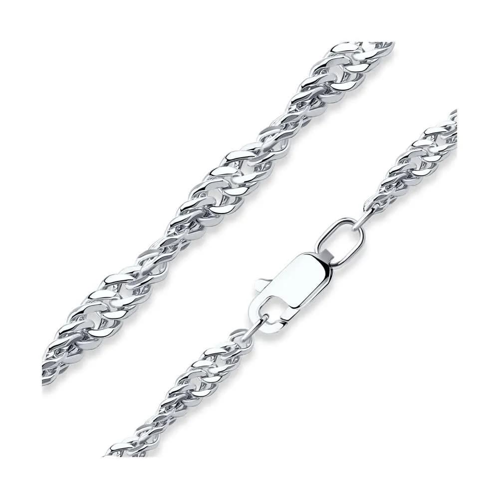 Цепь из серебра, плетение Сингапур, 925 проба