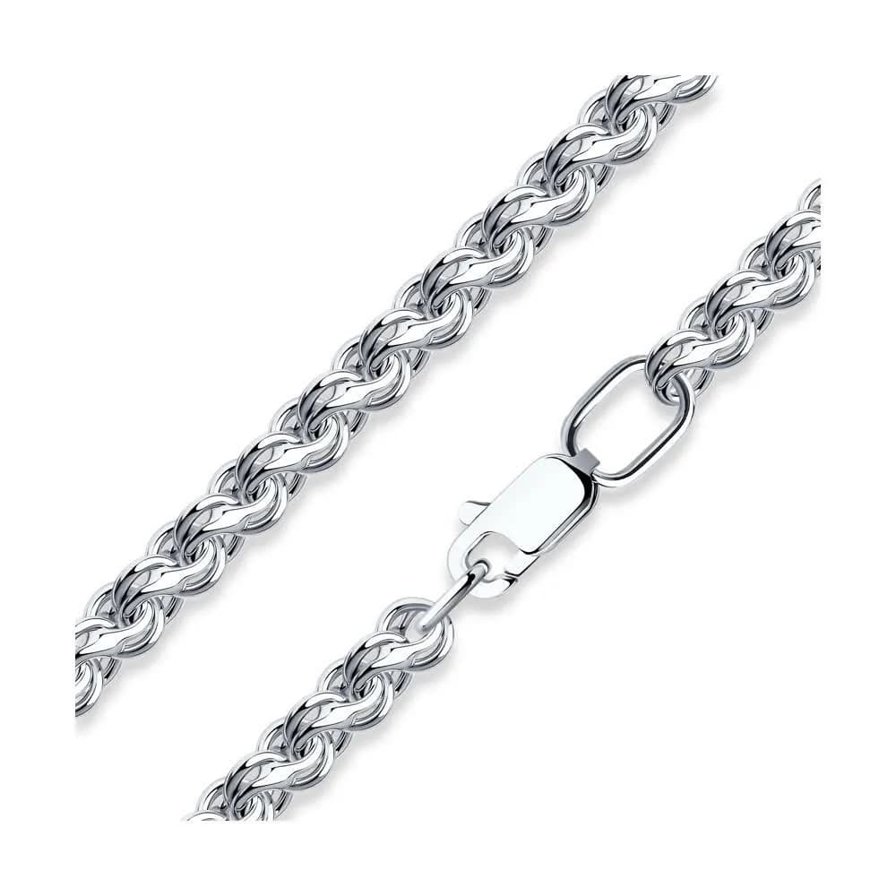 Цепь из серебра, плетение Гарибальди, 925 проба