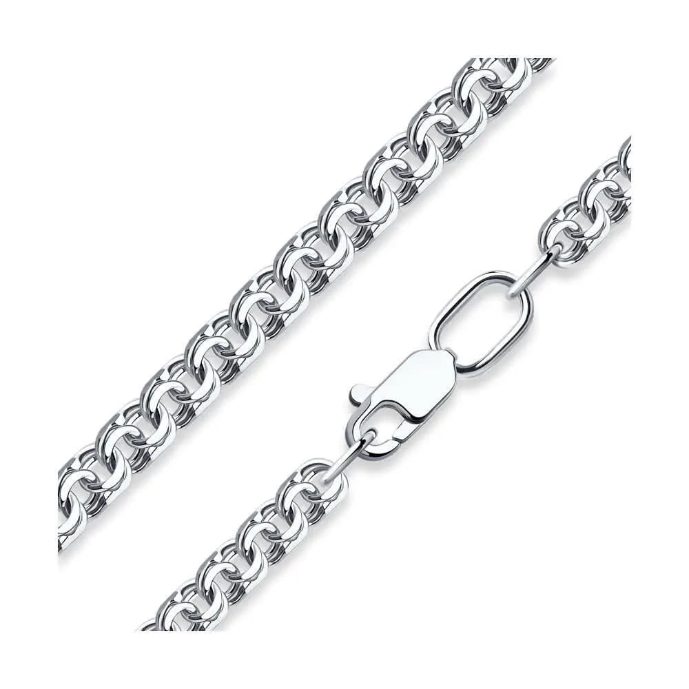 Цепь из серебра, плетение Бисмарк, 925 проба