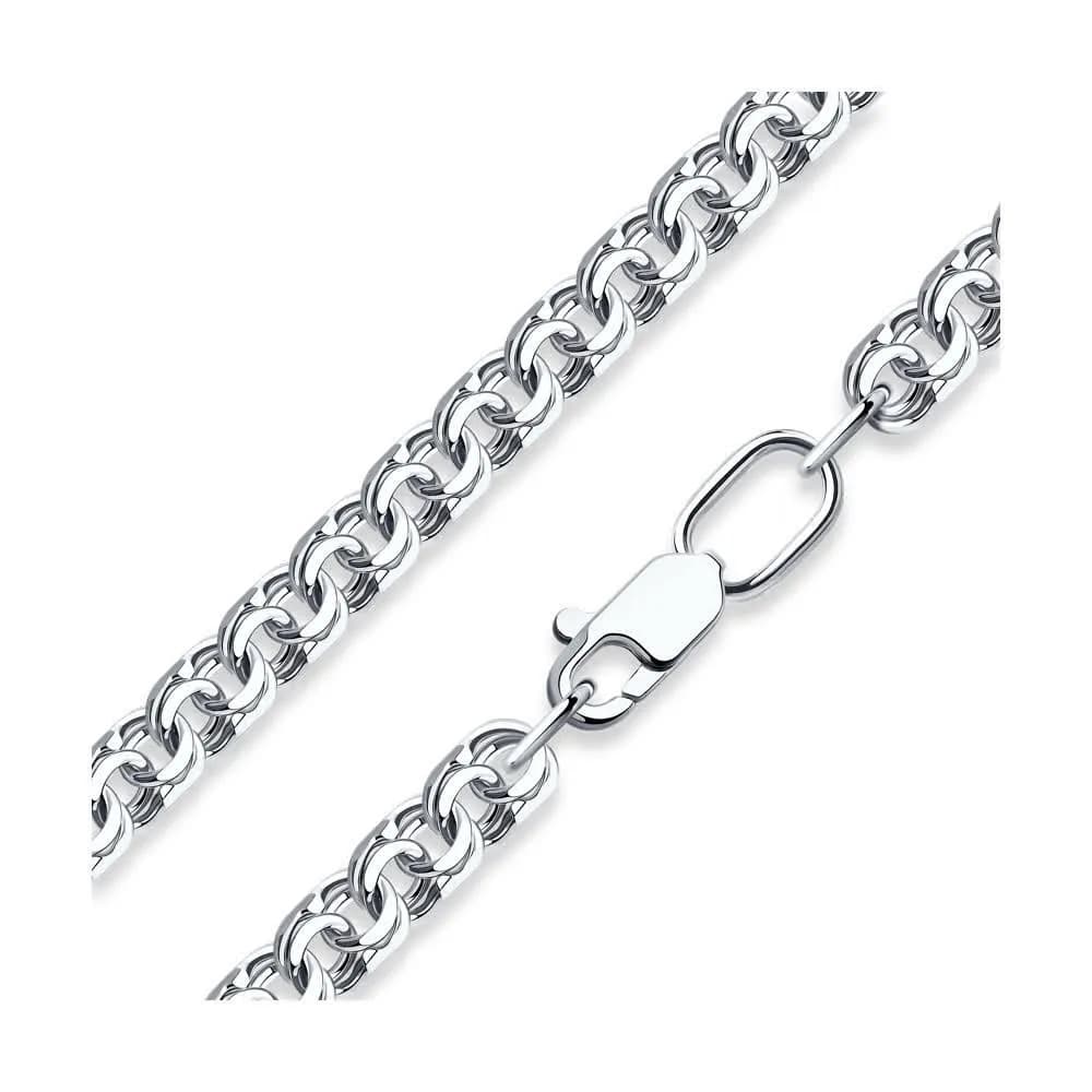 Цепь из серебра, плетение Бисмарк, 925 проба