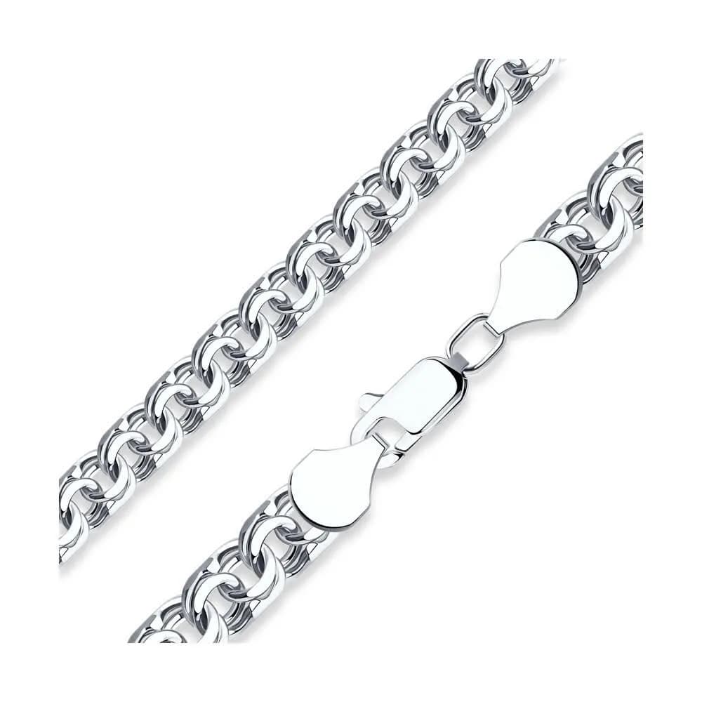 Цепь мужская из серебра, плетение Бисмарк, 925 проба