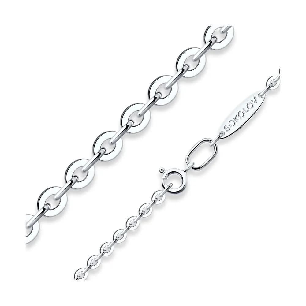 Цепь из серебра, плетение якорное, 925 проба