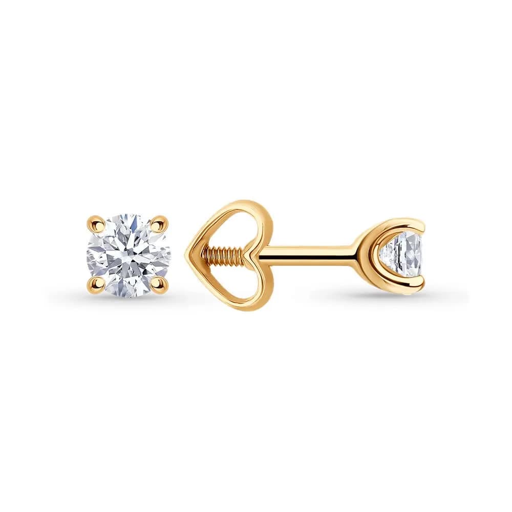 Серьги из золота с фианитами