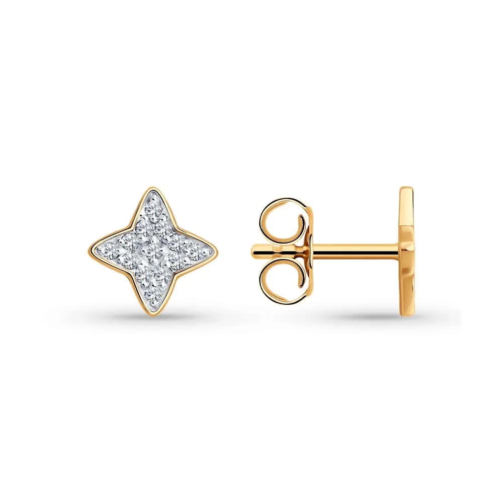 Серьги из золота с фианитами