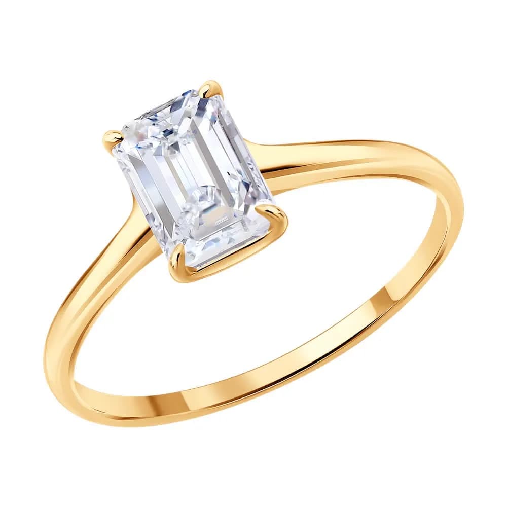 Кольцо из золота с бриллиантом выращенным