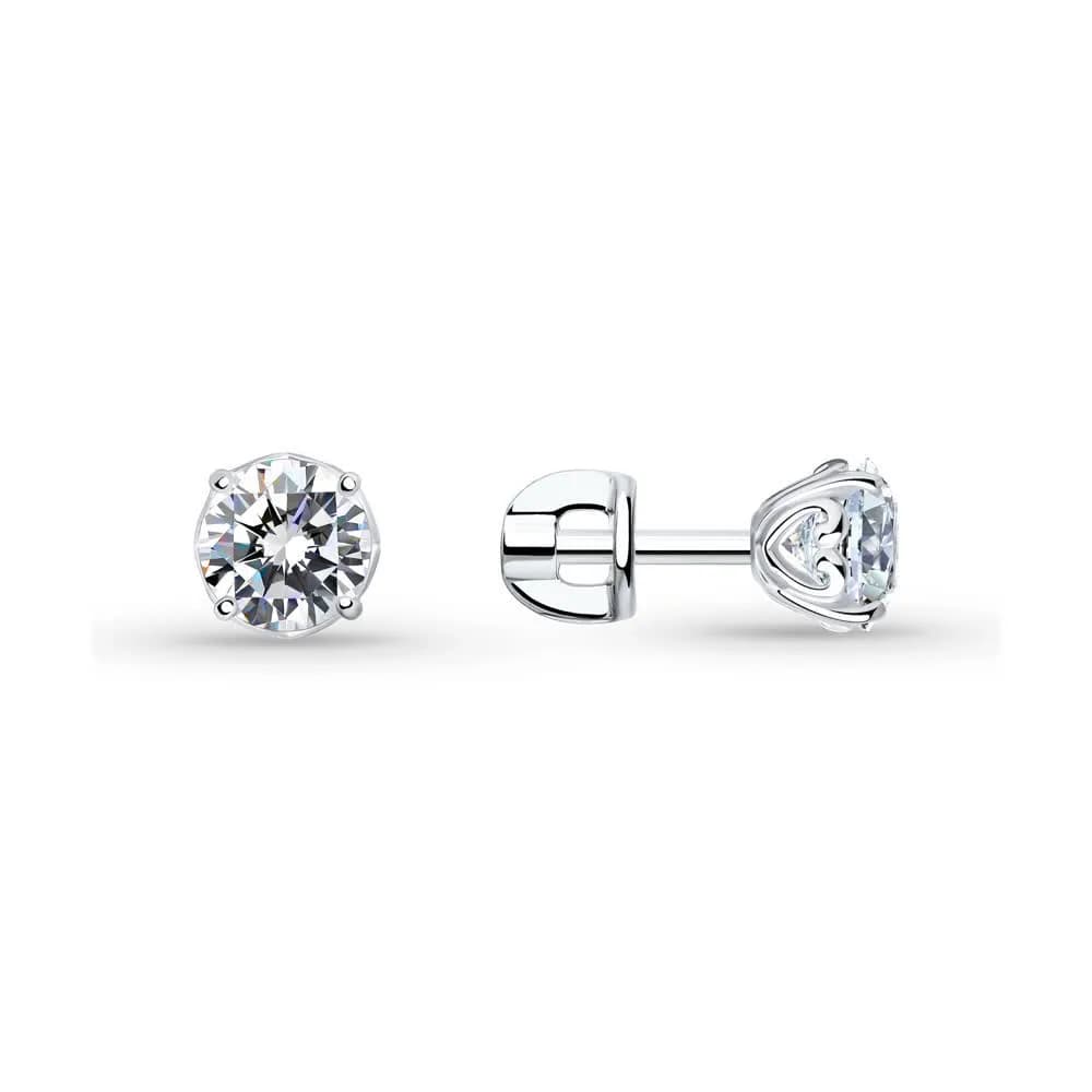 Серьги из серебра с фианитами