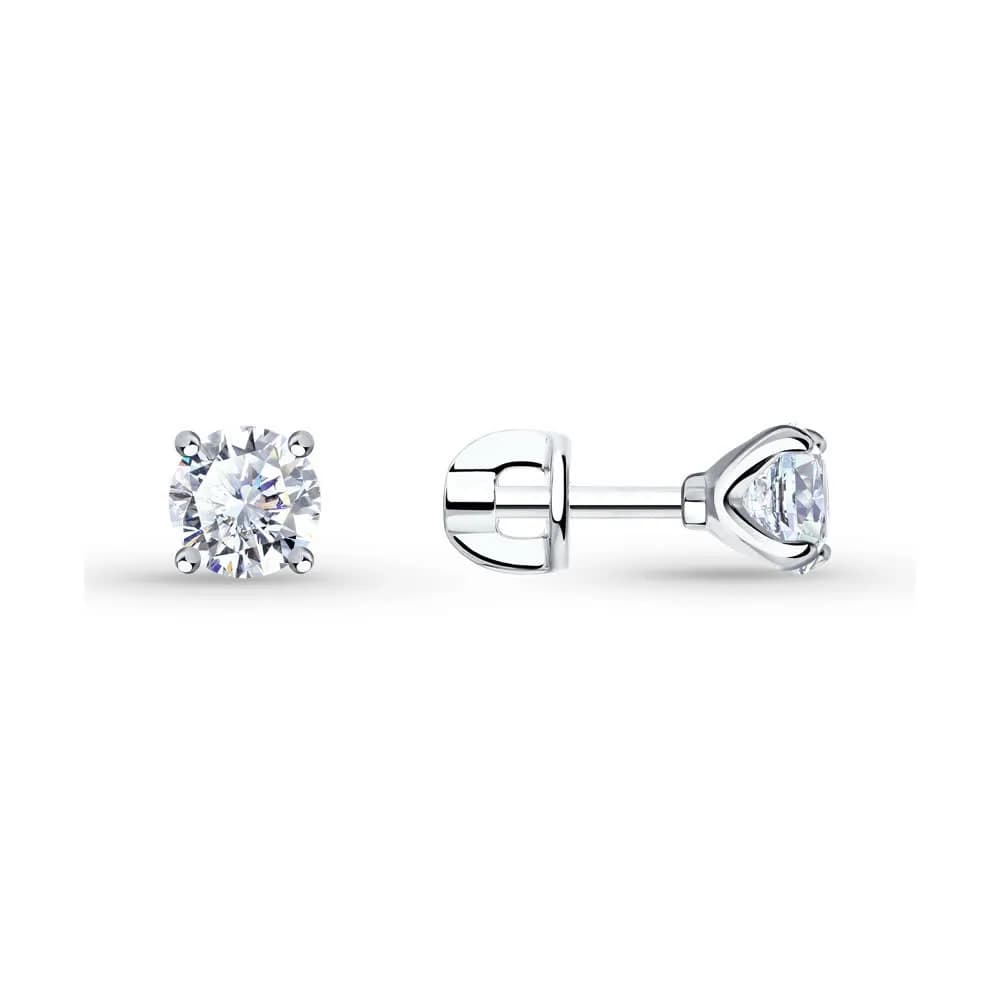 Серьги из серебра с фианитами