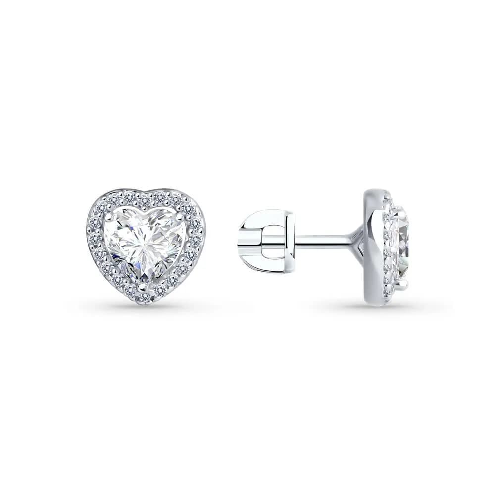 Серьги из серебра с фианитами