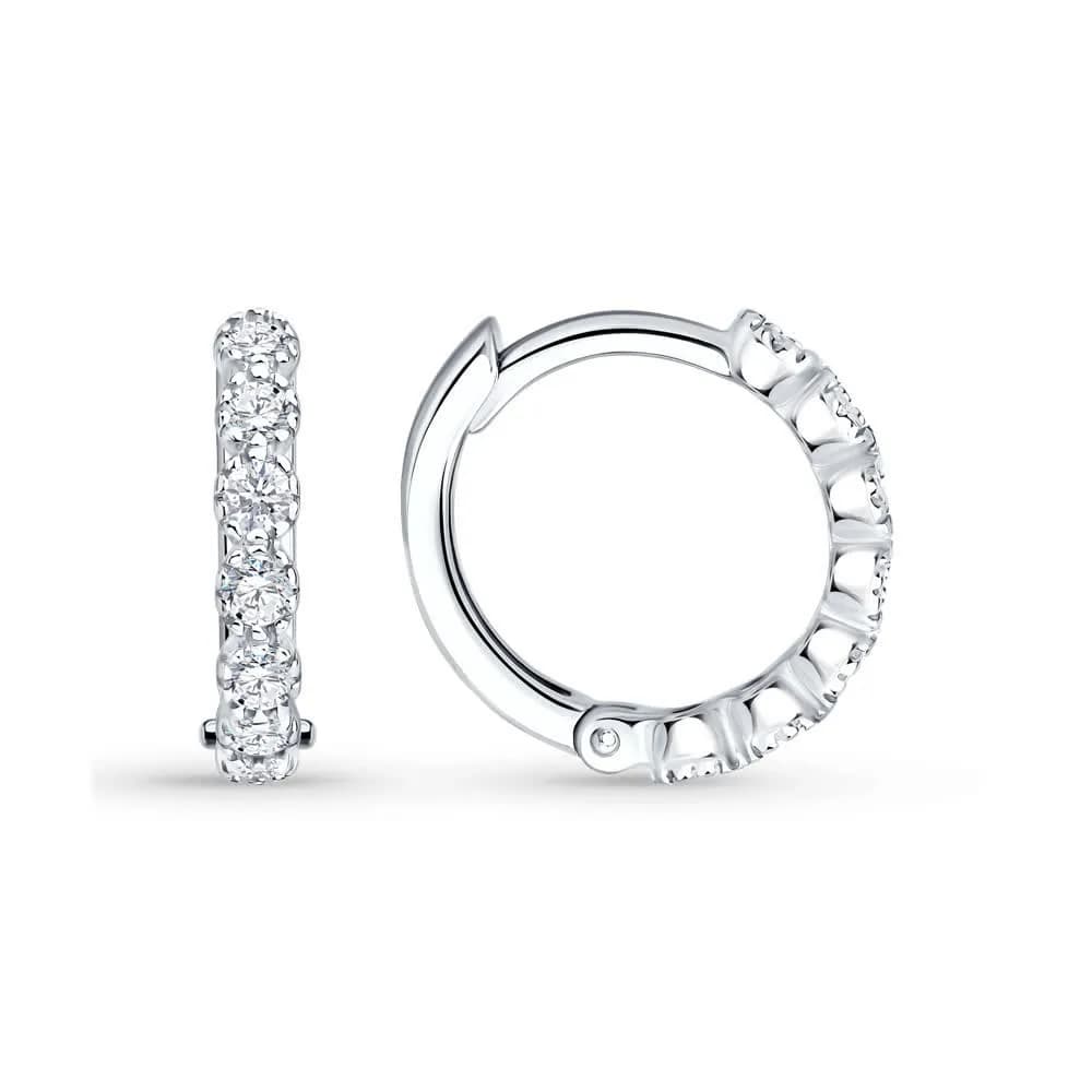 Серьги из серебра с фианитами