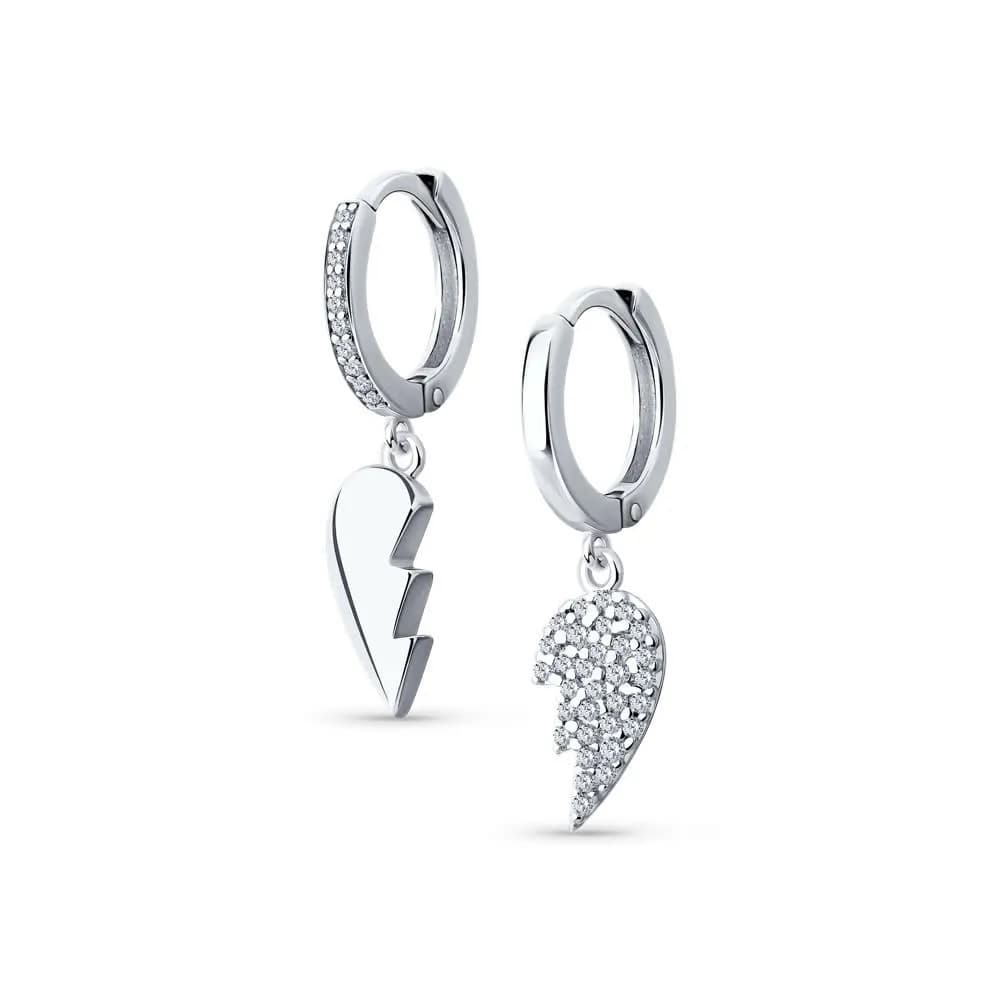 Серьги из серебра с фианитами
