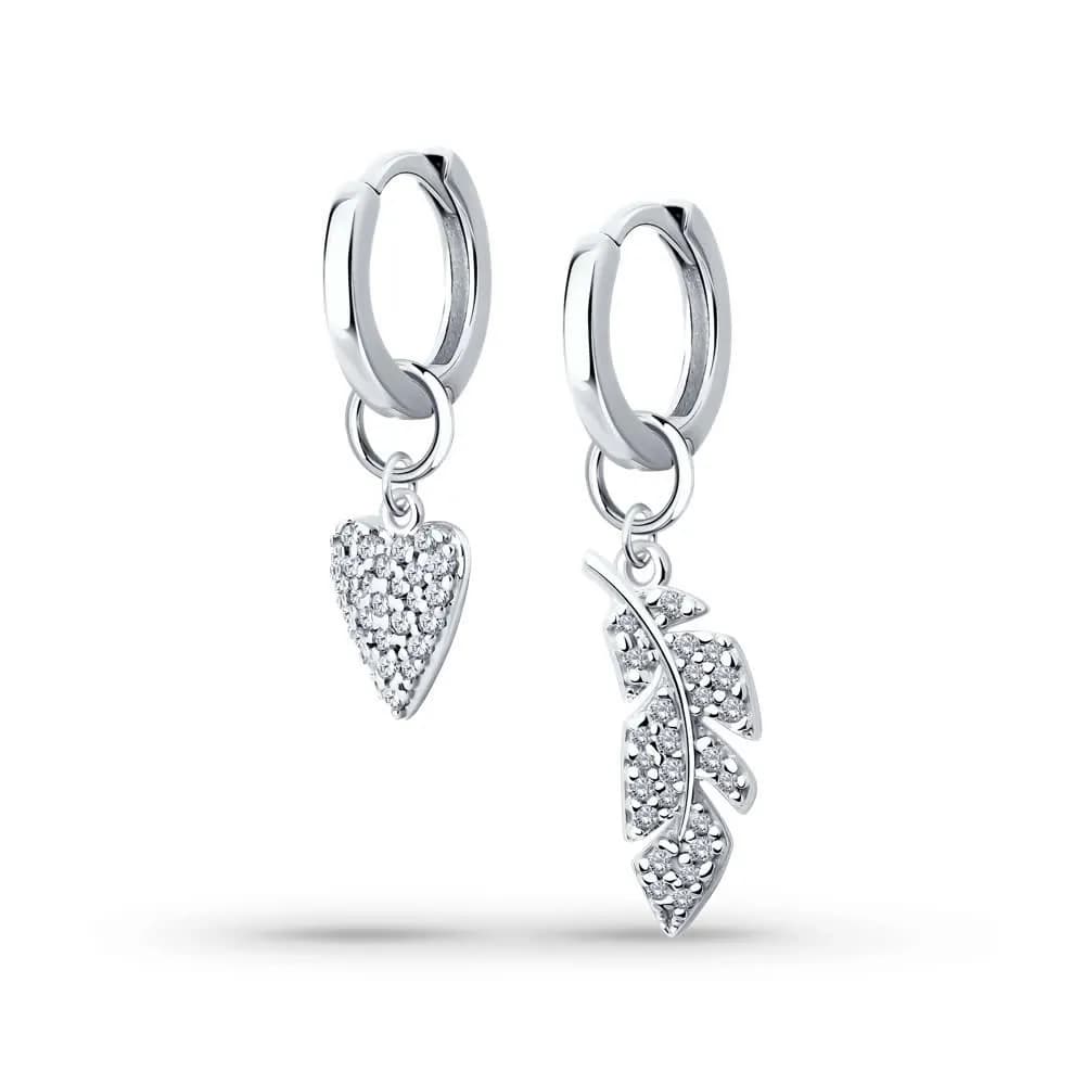 Серьги из серебра с фианитами
