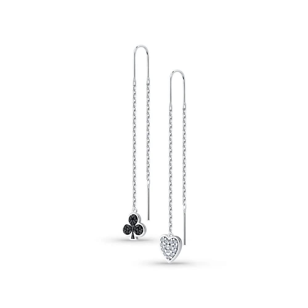 Серьги из серебра с фианитами