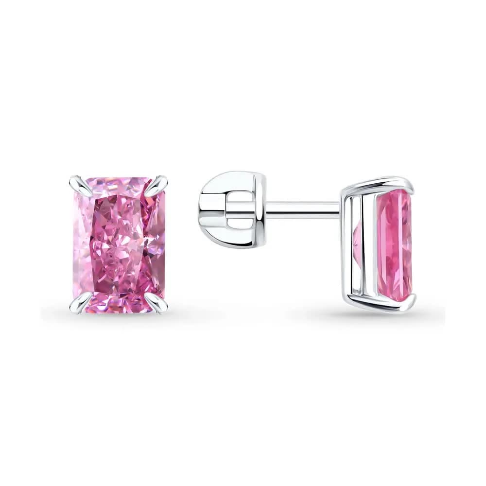 Серьги из серебра с фианитами