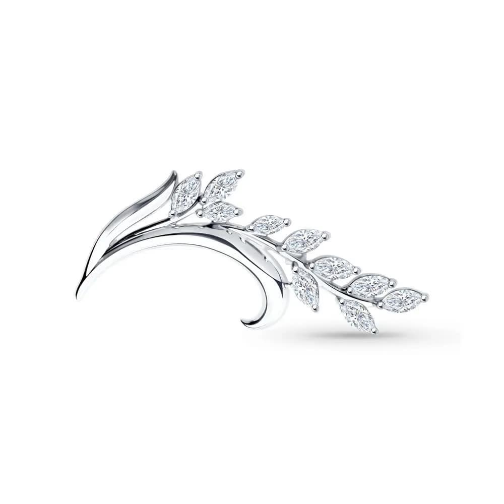 Брошь из серебра с фианитами