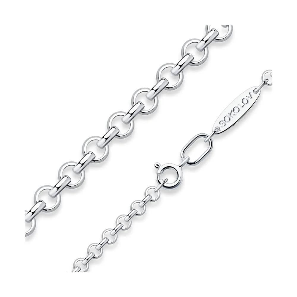 Цепь из серебра, плетение Ролло, 925 проба