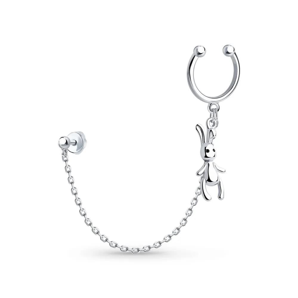 Серьга из серебра с эмалью