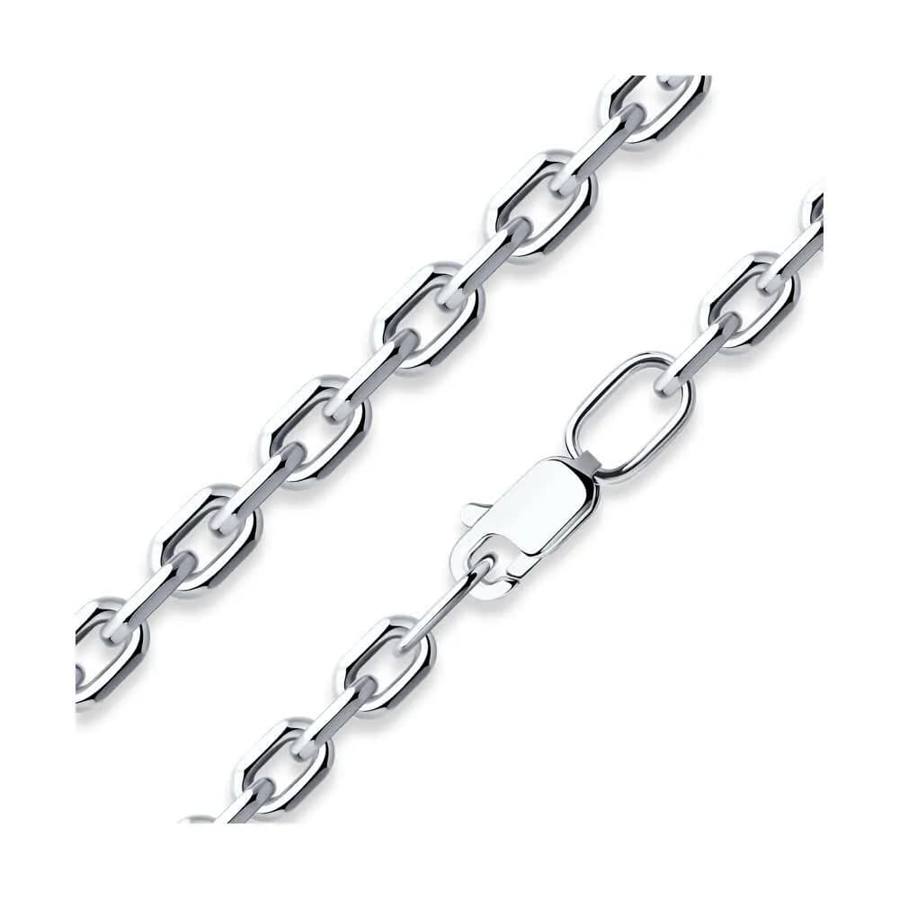 Цепь мужская из серебра, плетение якорное, 925 проба