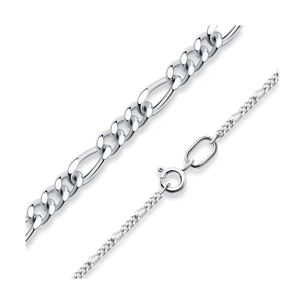 Цепь из серебра, плетение Фигаро, 925 проба