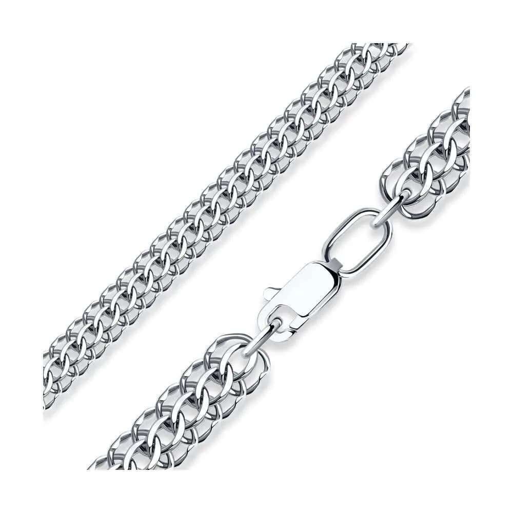 Цепь из серебра, плетение питон, 925 проба