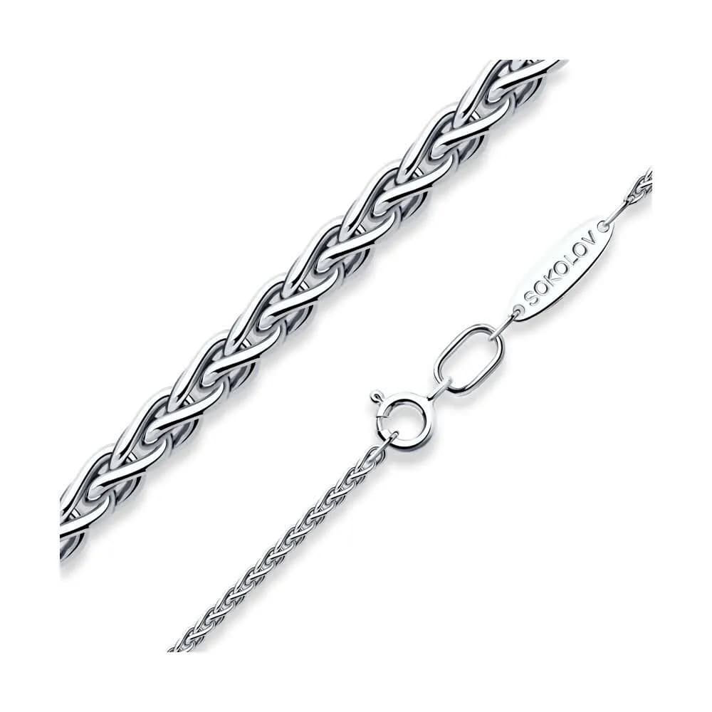 Цепь из серебра, плетение Колос, 925 проба
